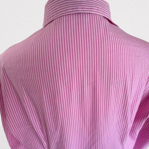 Lightweight Narrow Striped Tunic Blouse in Preppy Pink Size: L - Picture 5 of 8